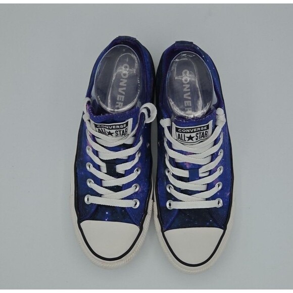 Converse All Star Low Top Satin Galaxy Womens  8 Purple Blue Sneaker (E3) - Picture 4 of 9